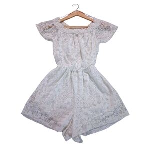 Hollister Off-The-Shoulder Lace Romper Womens Size Small